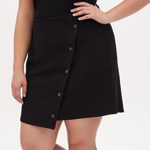 TORRID Plus Size Black Knit Button Mini Skirt